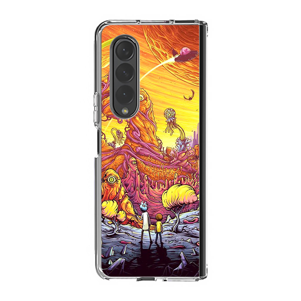 Rick And Morty Alien Planet Samsung Galaxy Z Fold 4 Case