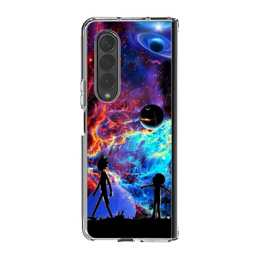 Rick And Morty Flat Galaxy Samsung Galaxy Z Fold 3 Case