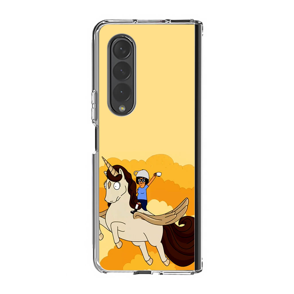 Tina Belcher And Unicorn Samsung Galaxy Z Fold 3 Case