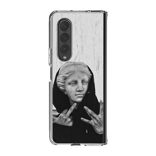 Greek Statue Wearing Hoodie Samsung Galaxy Z Fold 3 Case