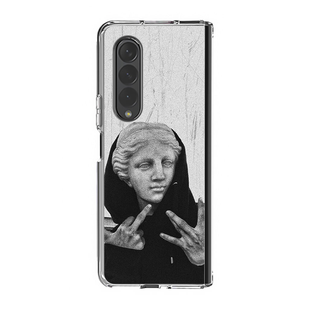 Greek Statue Wearing Hoodie Samsung Galaxy Z Fold 4 Case