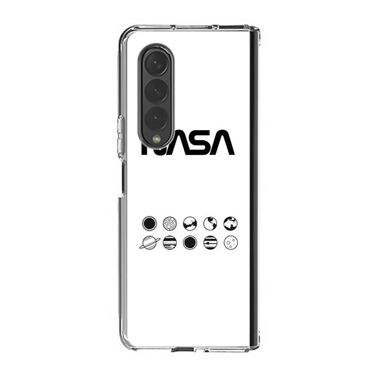 NASA Minimalist White Samsung Galaxy Z Fold 3 Case