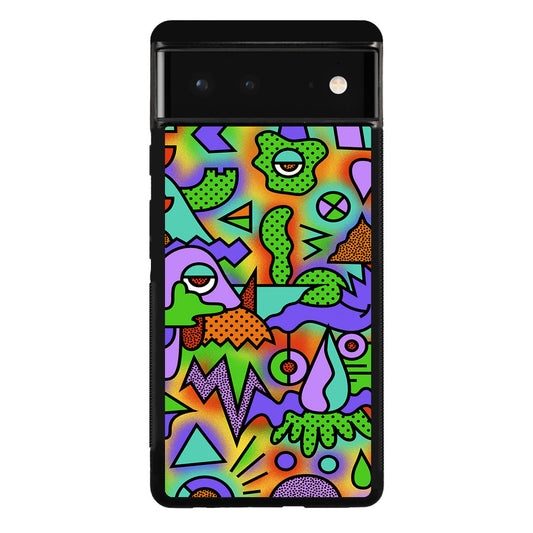 Abstract Colorful Doodle Art Google Pixel 6 Case