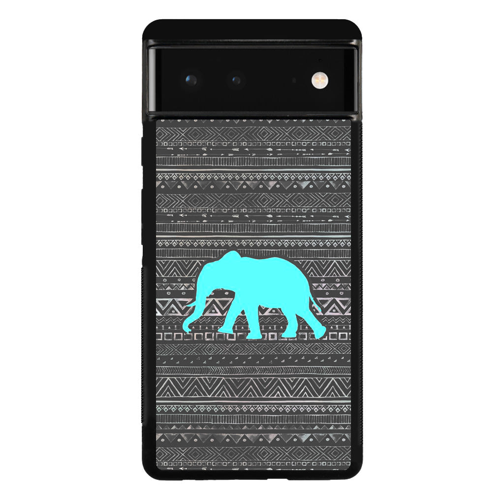 Aztec Elephant Turquoise Google Pixel 6 Case