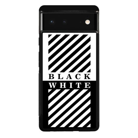 Black White Stripes Google Pixel 6 Case