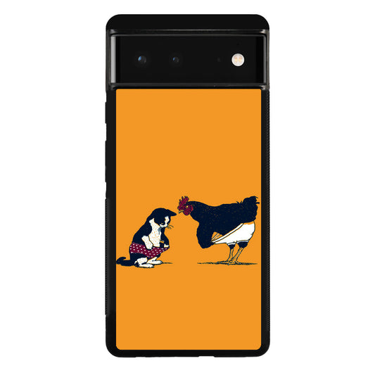Cat Chicken Yellow Underwear Cute Google Pixel 6 Case