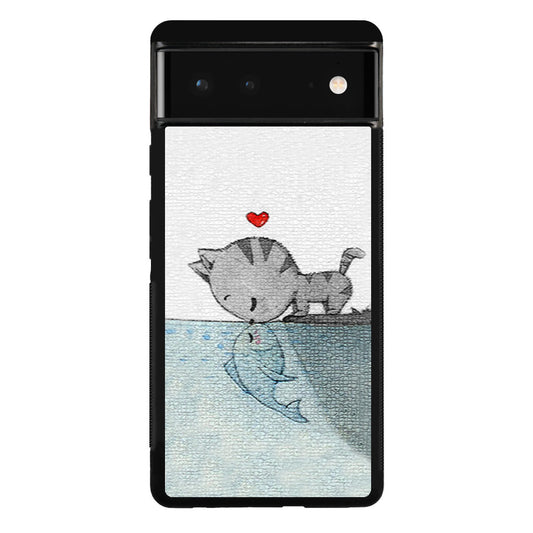 Cat Fish Kisses Google Pixel 6 Case