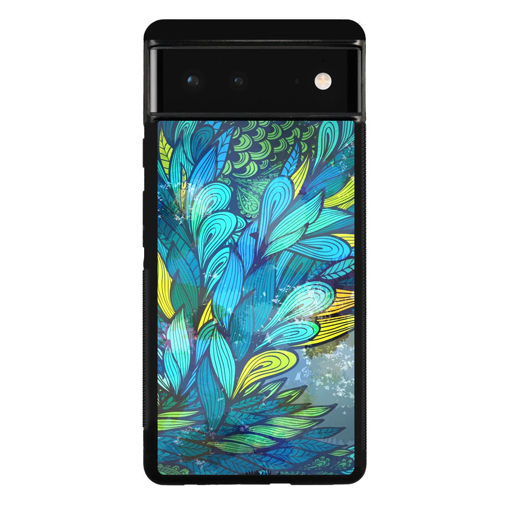 Colorful Art in Blue Google Pixel 6 Case