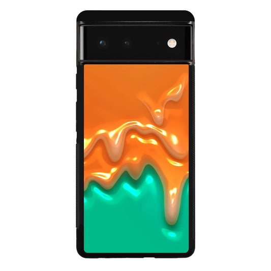 Orange Paint Dripping Google Pixel 6 Case