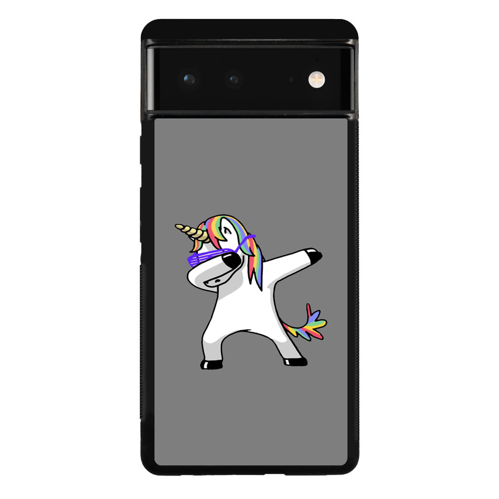 Unicorn Dabbing Grey Google Pixel 6 Case