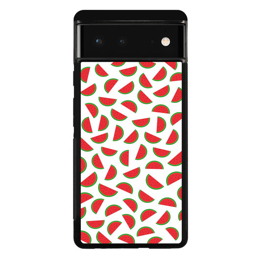 Watermelon Fruit Pattern White Google Pixel 6 Case