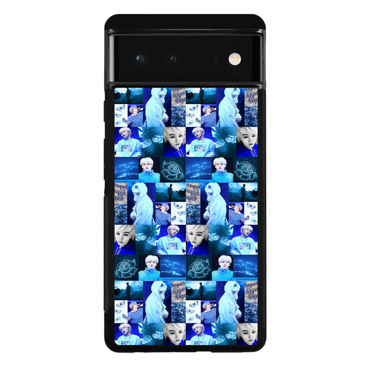 BTS Suga Blue Aesthetic Collage Google Pixel 6 Case