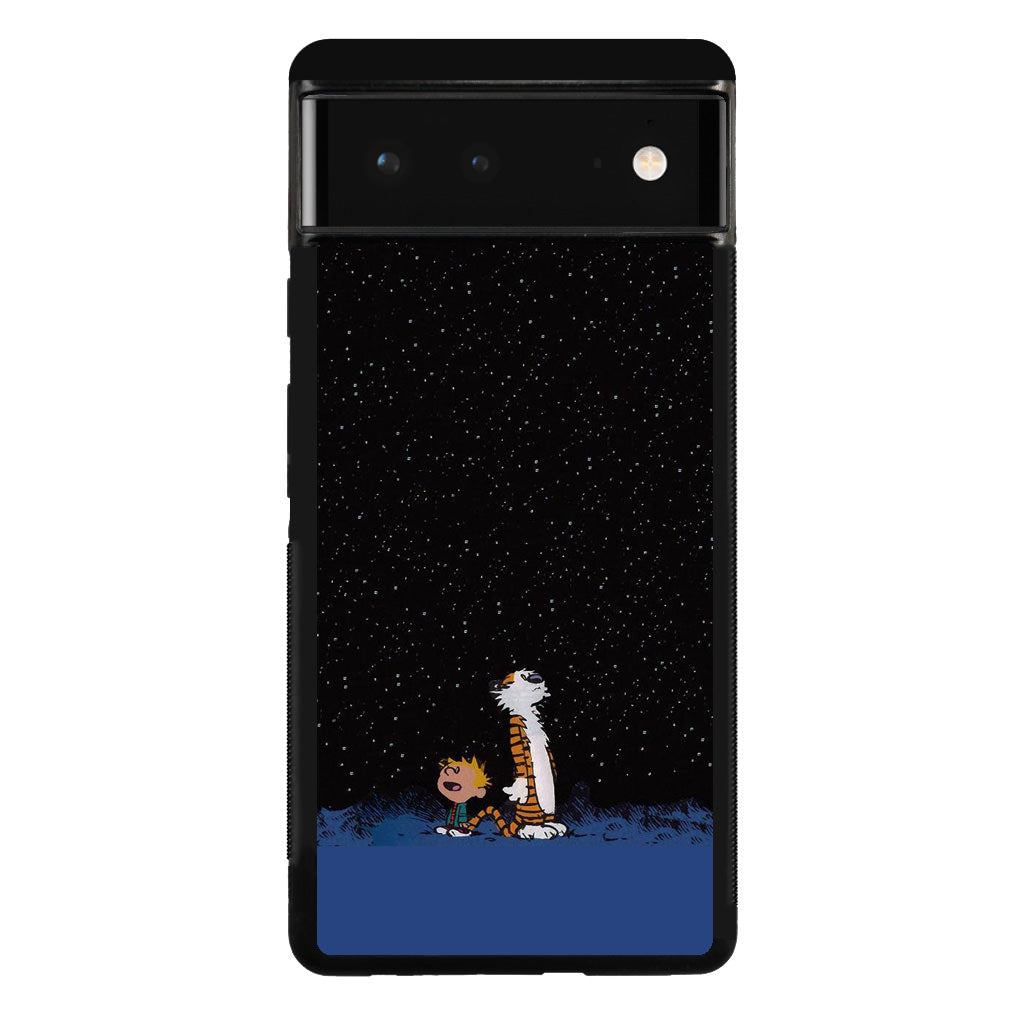 Calvin and Hobbes Space Google Pixel 6 Case