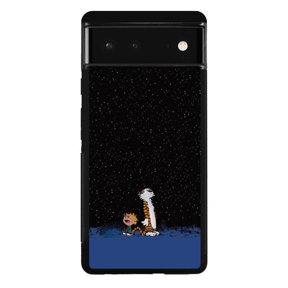 Calvin and Hobbes Space Google Pixel 6 Case