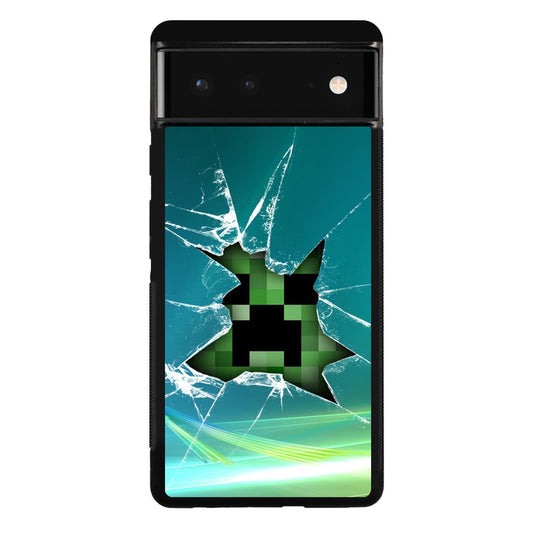 Creeper Glass Broken Green Google Pixel 6 Case