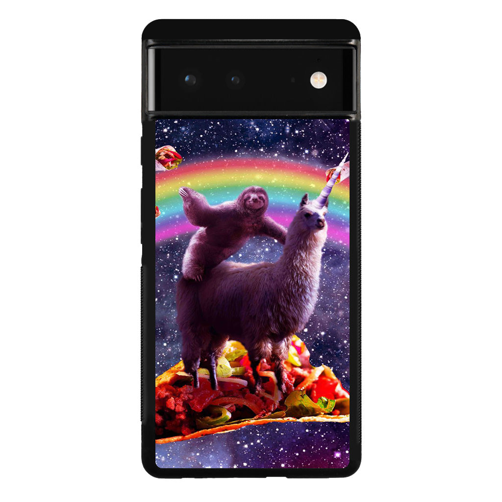 LLama And Sloth On Space Google Pixel 6 Case