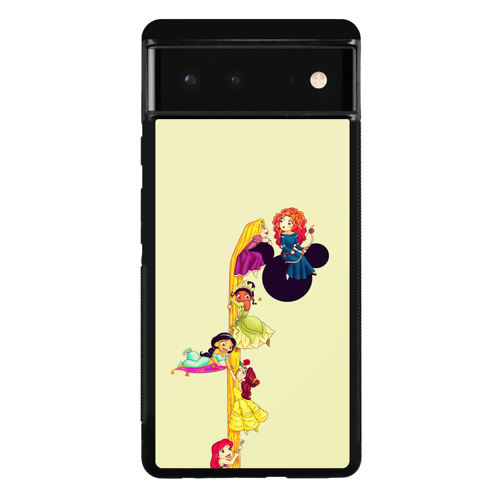 Princesses Climbing Rapunzel's Hair Google Pixel 6 Case