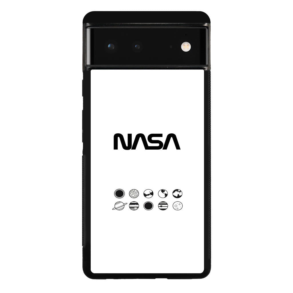 NASA Minimalist White Google Pixel 6 Case