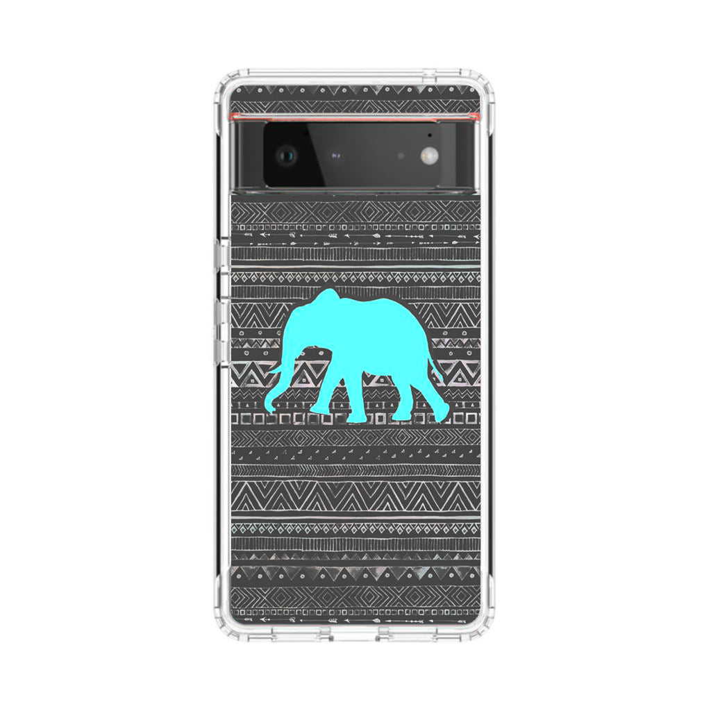 Aztec Elephant Turquoise Google Pixel 6 Case