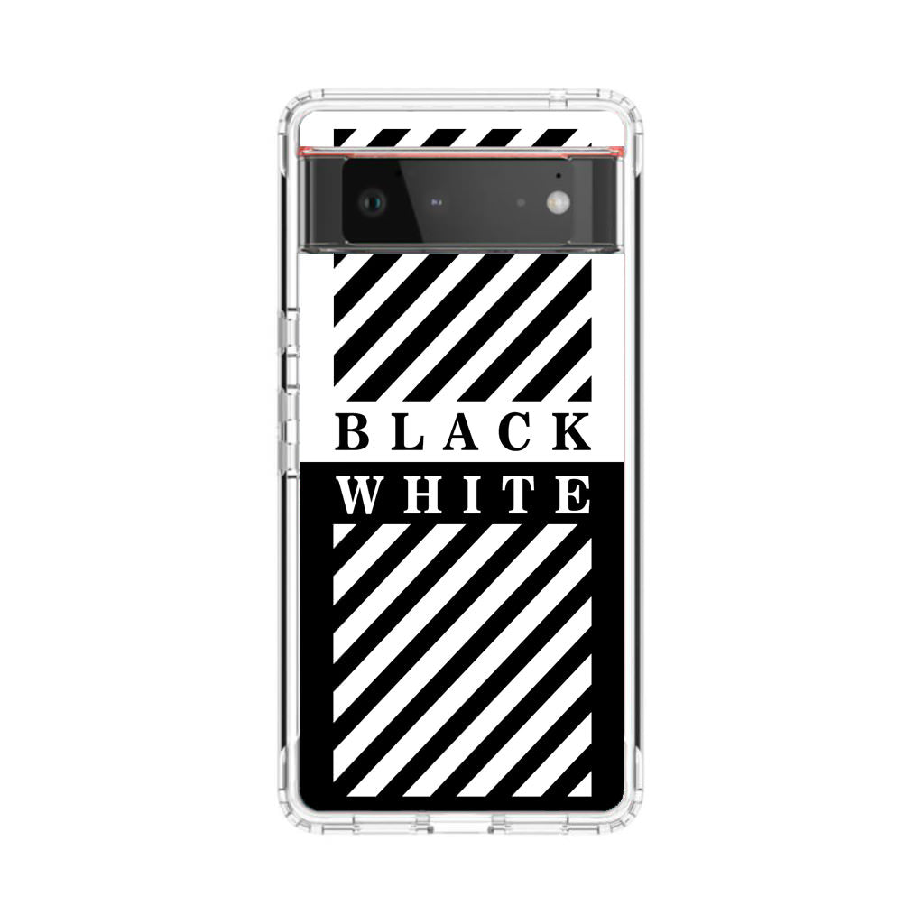 Black White Stripes Google Pixel 6 Case