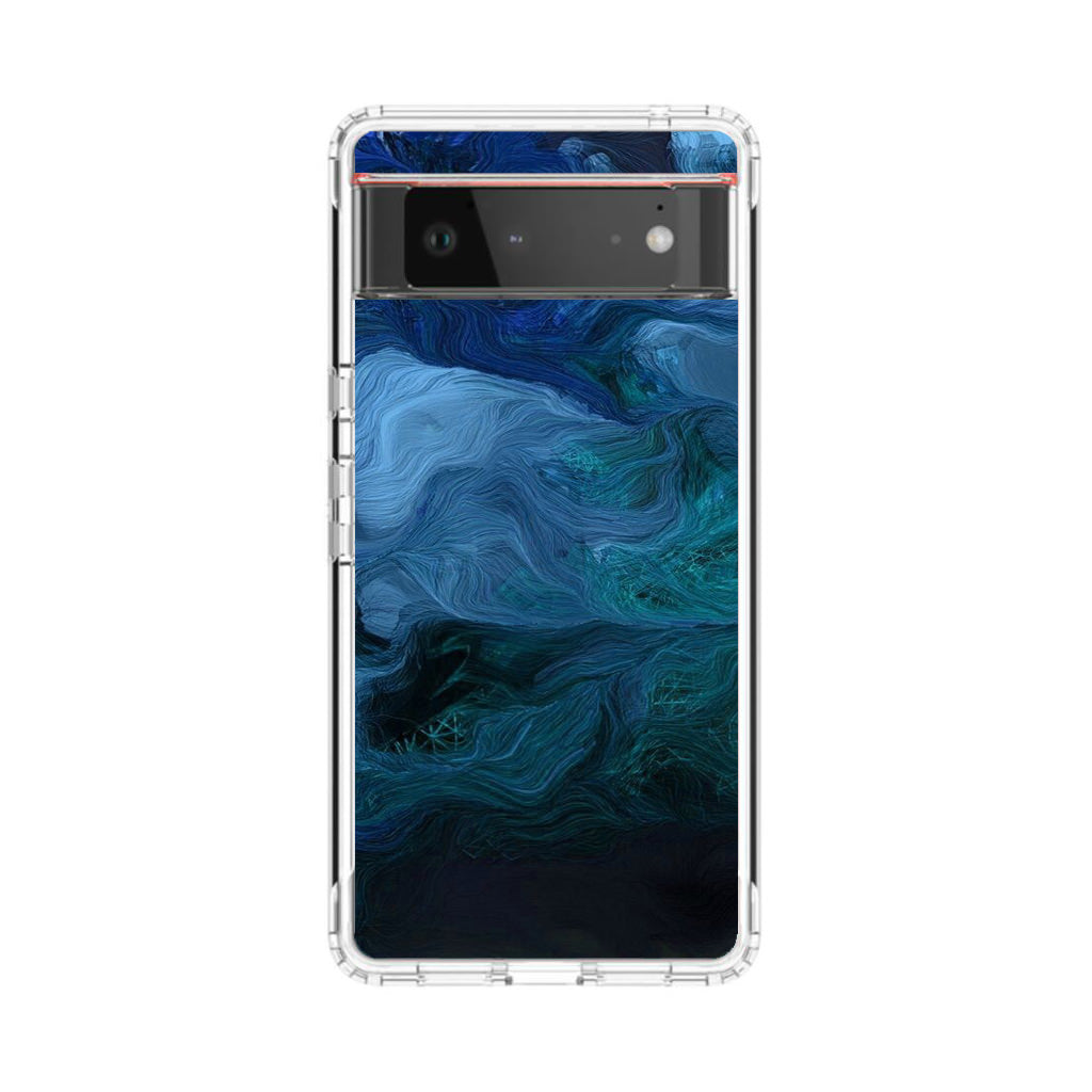 Blue Abstract Art Google Pixel 6 Case