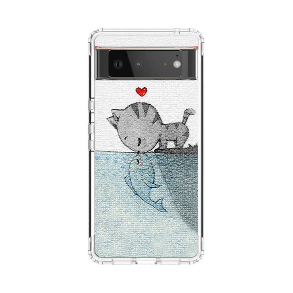 Cat Fish Kisses Google Pixel 6 Case