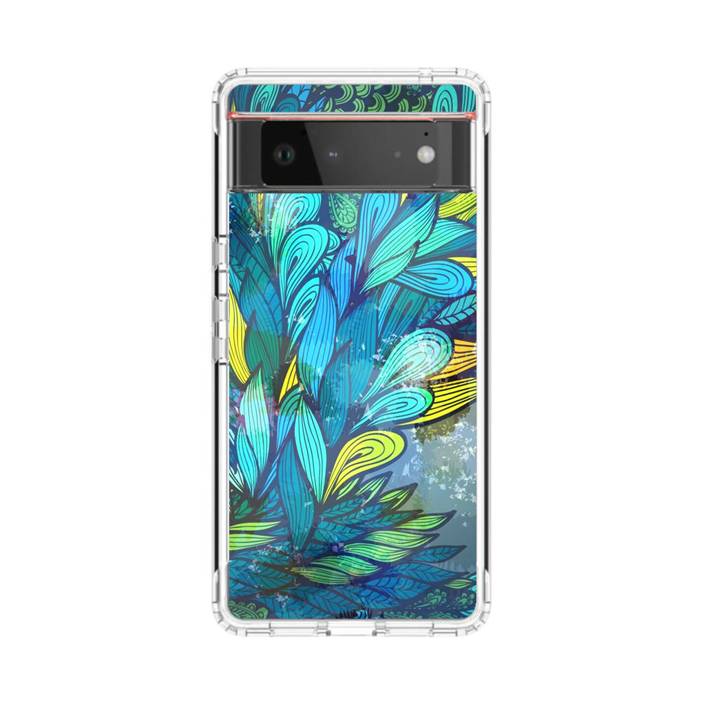 Colorful Art in Blue Google Pixel 6 Case