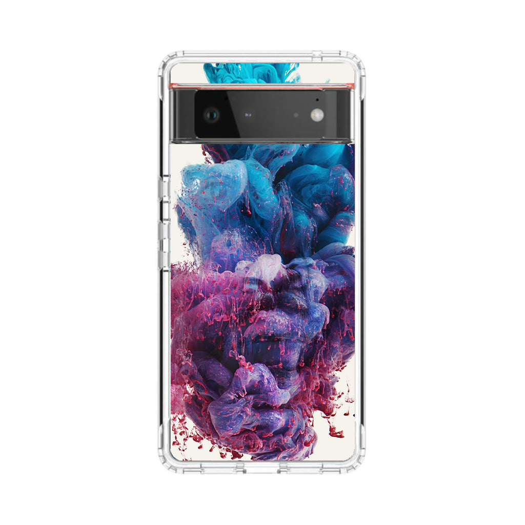 Colorful Dust Art on White Google Pixel 6 Case