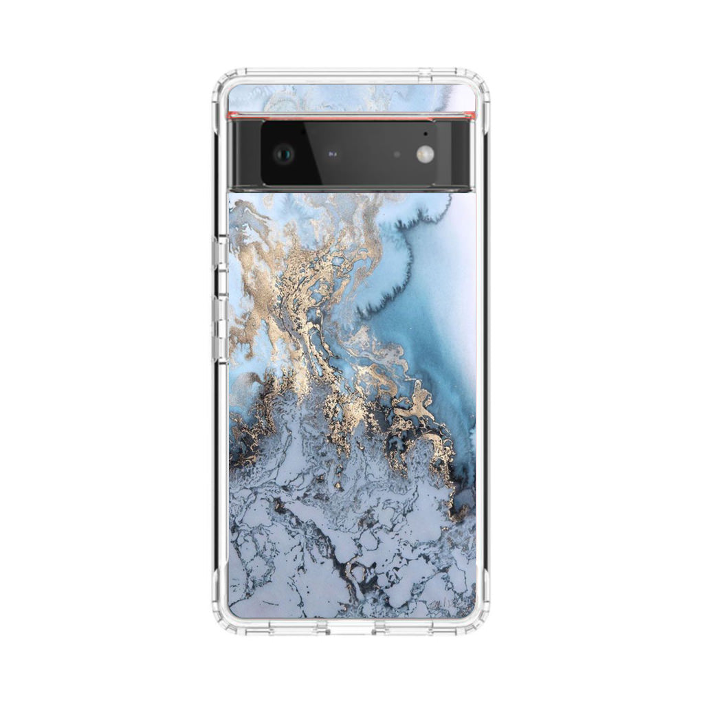 Golden Azure Marble Google Pixel 6 Case