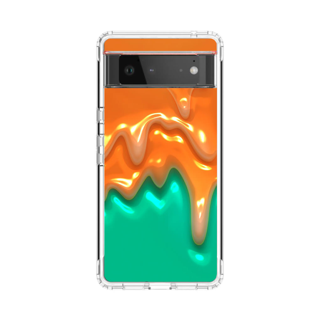 Orange Paint Dripping Google Pixel 6 Case