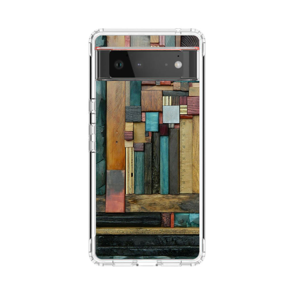 Painted Abstract Wood Sculptures Google Pixel 6 Case