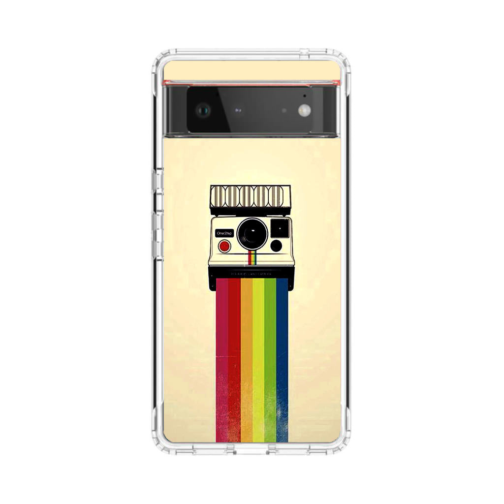 Polaroid Camera Colorful Rainbow Google Pixel 6 Case