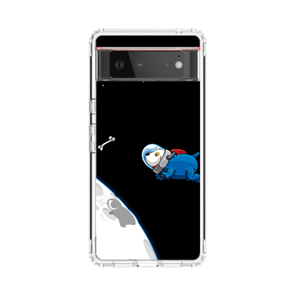 Space Dog Chasing A Bone Google Pixel 6 Case