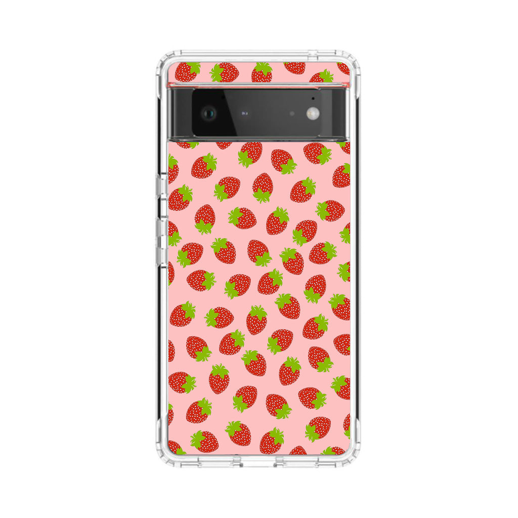 Strawberries Pattern Google Pixel 6 Case