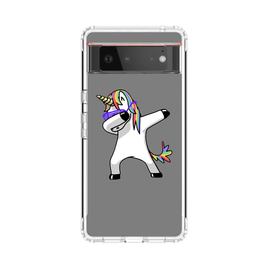 Unicorn Dabbing Grey Google Pixel 6 Case