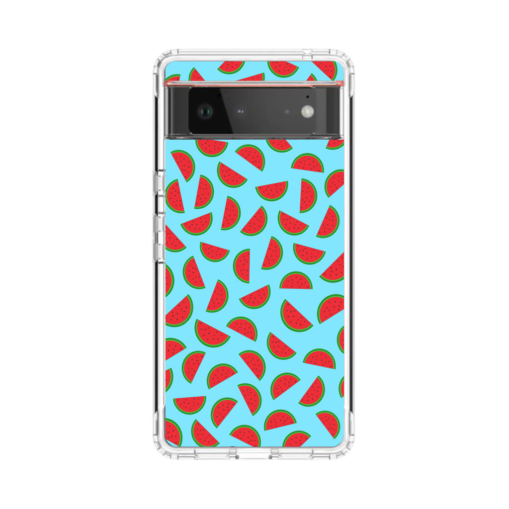 Watermelon Fruit Pattern Blue Google Pixel 6 Case