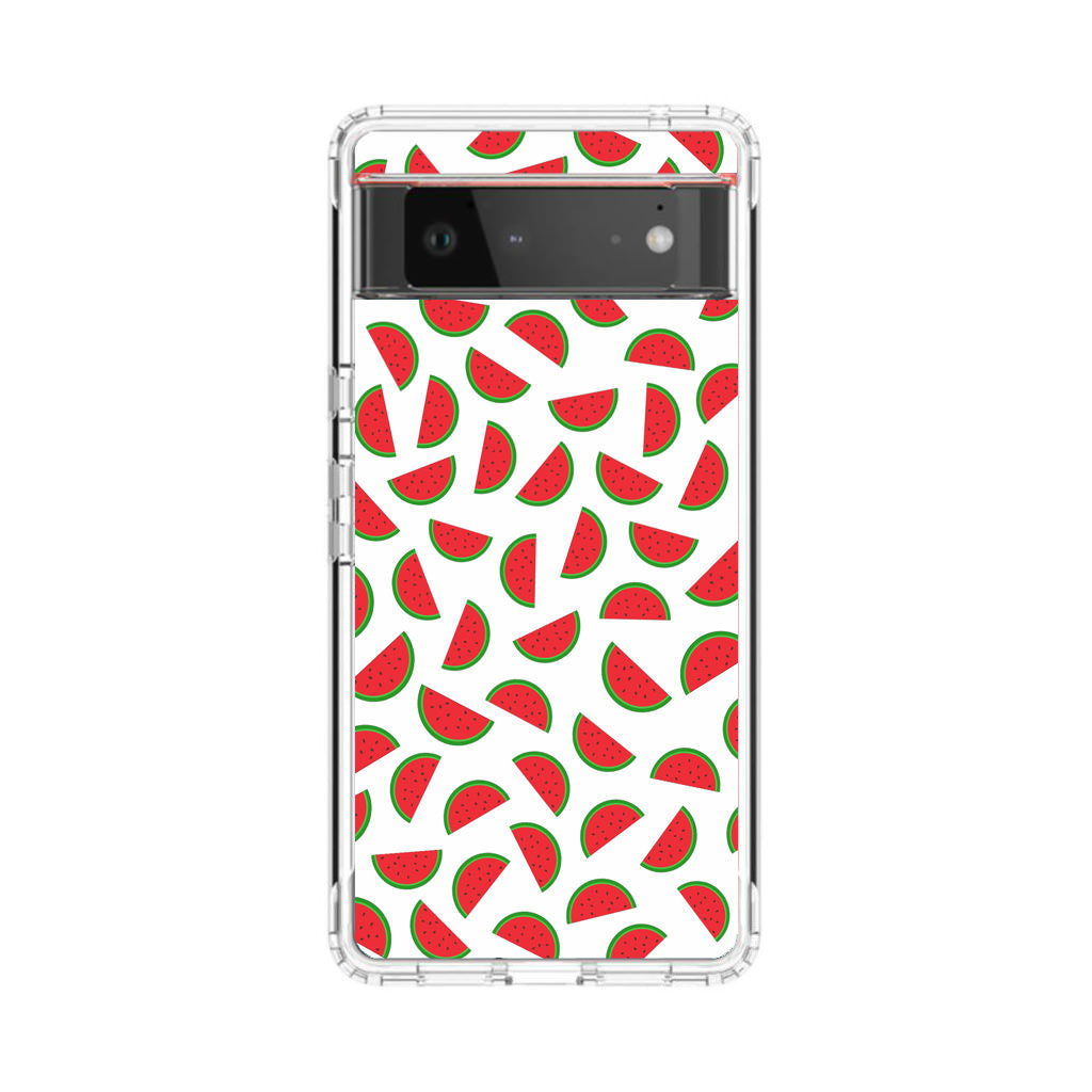 Watermelon Fruit Pattern White Google Pixel 6 Case