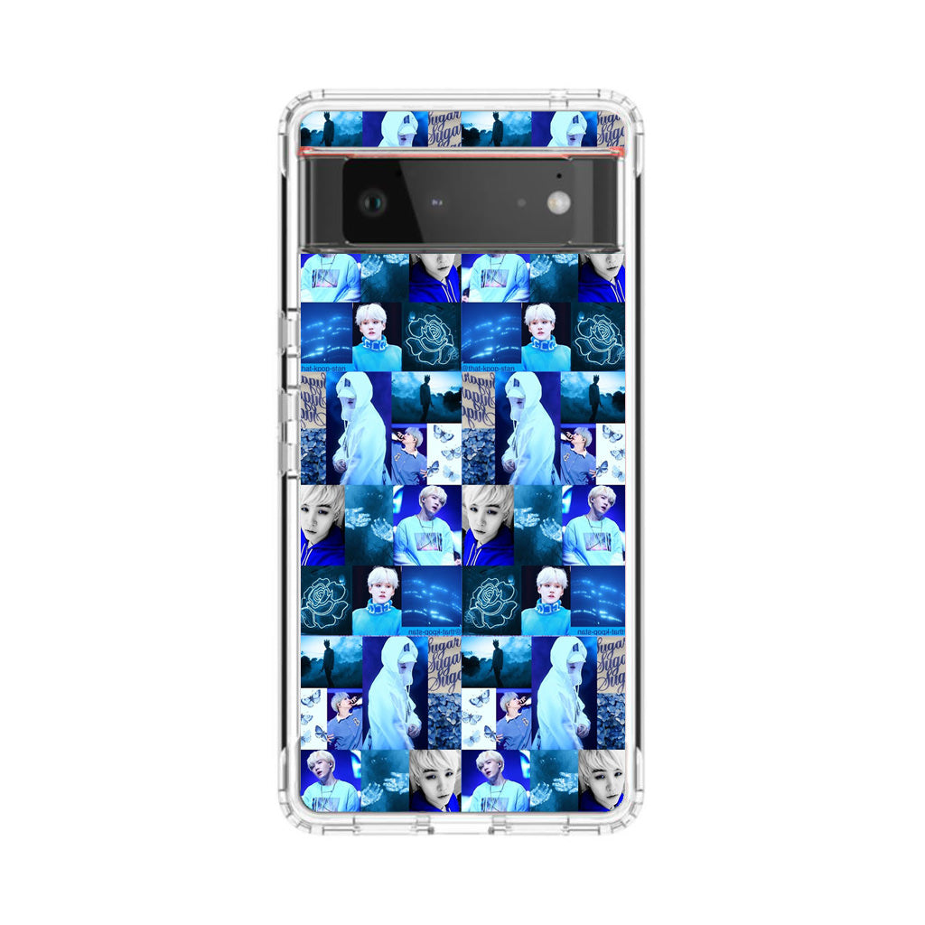 BTS Suga Blue Aesthetic Collage Google Pixel 6 Case