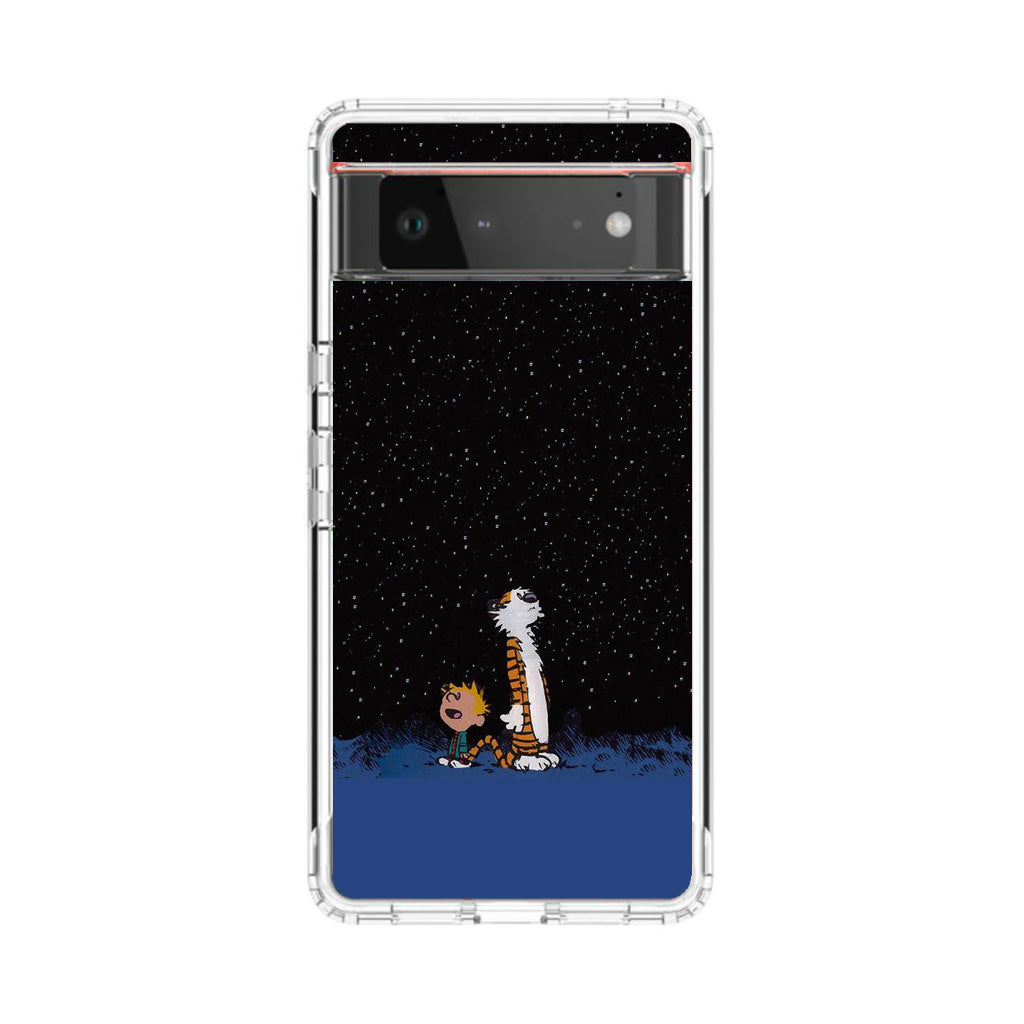 Calvin and Hobbes Space Google Pixel 6 Case