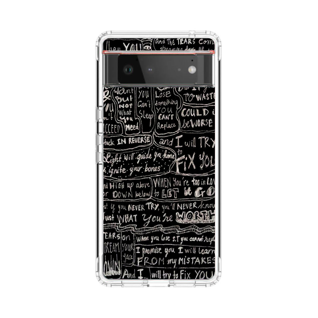 Fix You Lyrics Google Pixel 6 Case