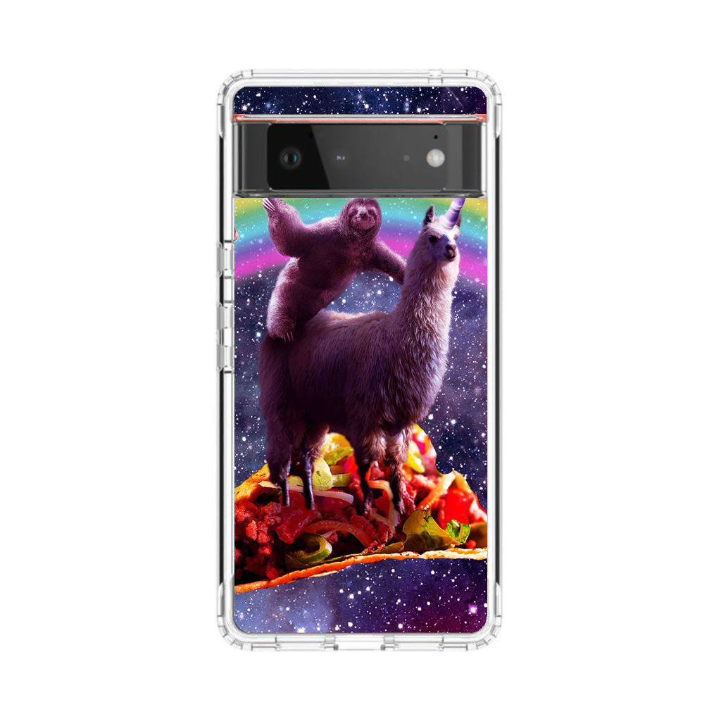 LLama And Sloth On Space Google Pixel 6 Case