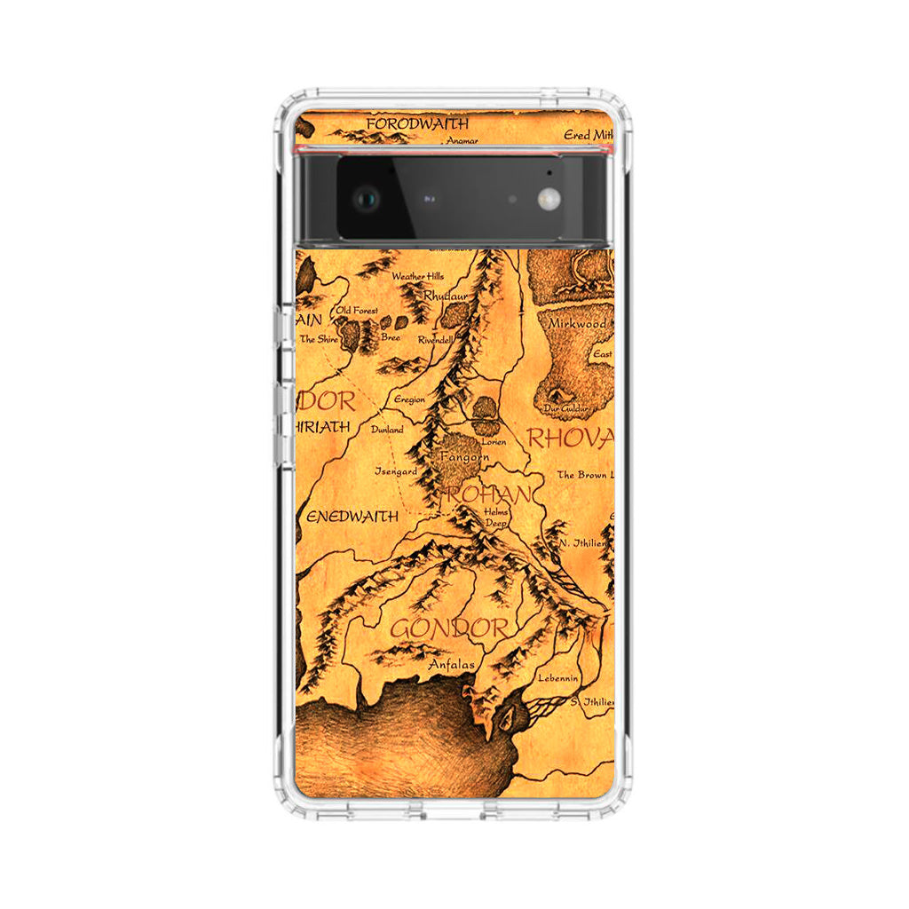 Middle Earth Map Hobbit Google Pixel 6 Case