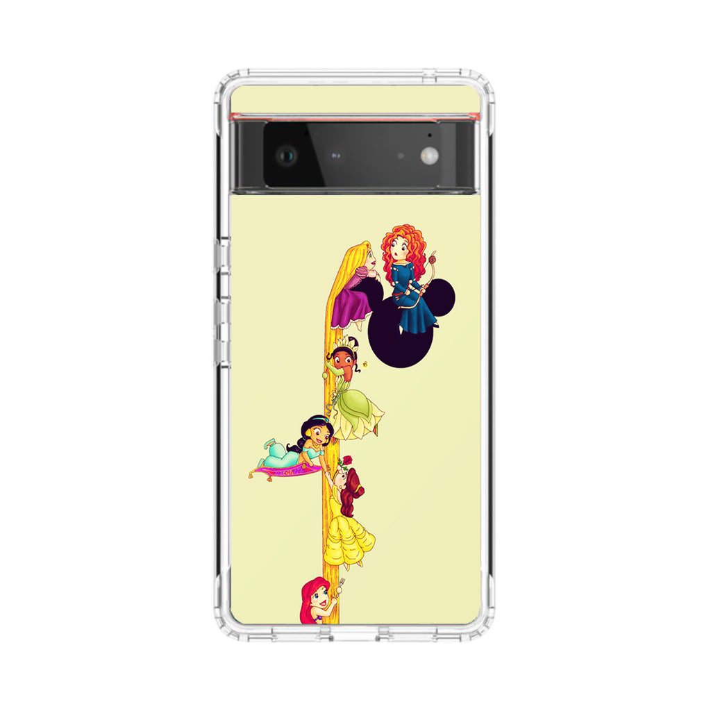 Princesses Climbing Rapunzel's Hair Google Pixel 6 Case