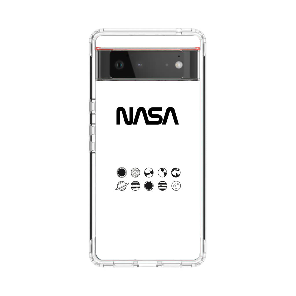 NASA Minimalist White Google Pixel 6 Case