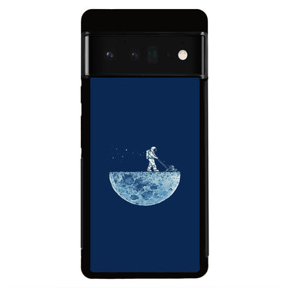 Astronaut Mowing The Moon Google Pixel 6 Pro Case