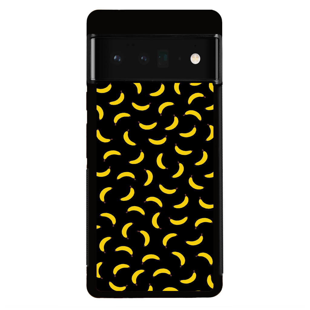 Bananas Fruit Pattern Black Google Pixel 6 Pro Case