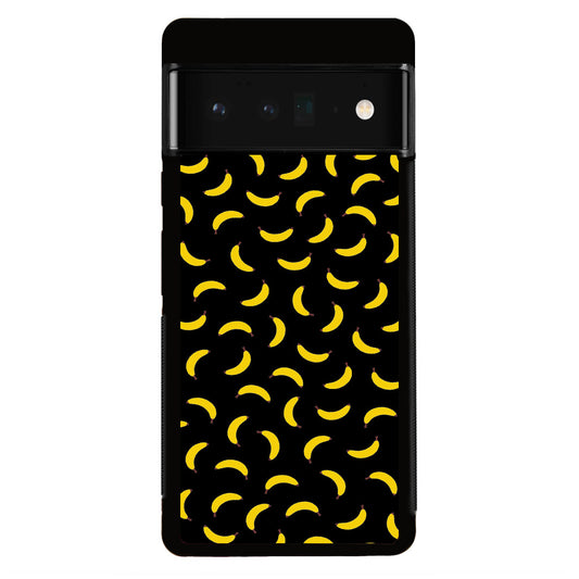 Bananas Fruit Pattern Black Google Pixel 6 Pro Case