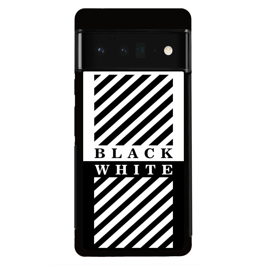 Black White Stripes Google Pixel 6 Pro Case