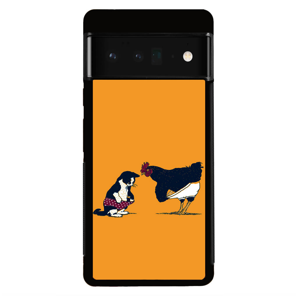 Cat Chicken Yellow Underwear Cute Google Pixel 6 Pro Case