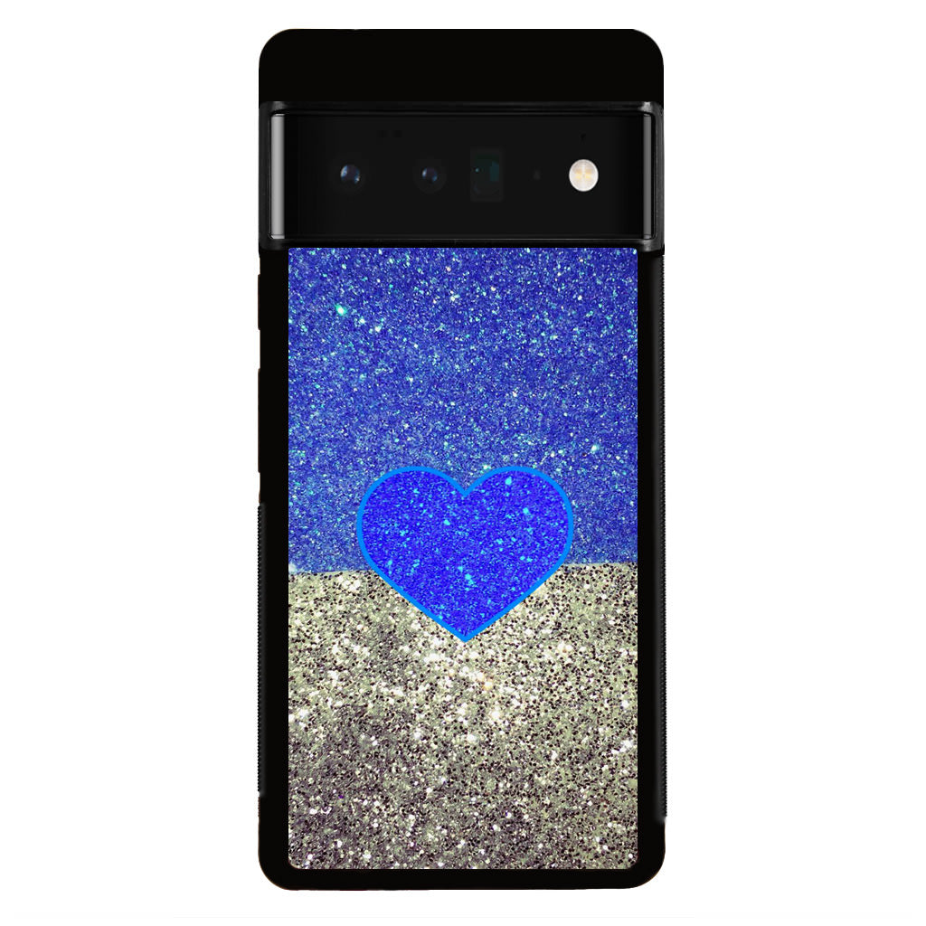 Love Glitter Blue and Grey Google Pixel 6 Pro Case